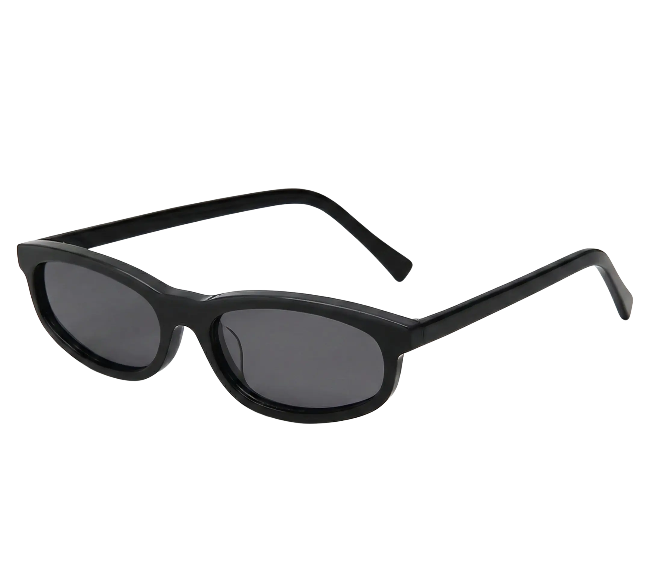 Slim Oval Rave Shades – Schwarze Techno Minimal Brille