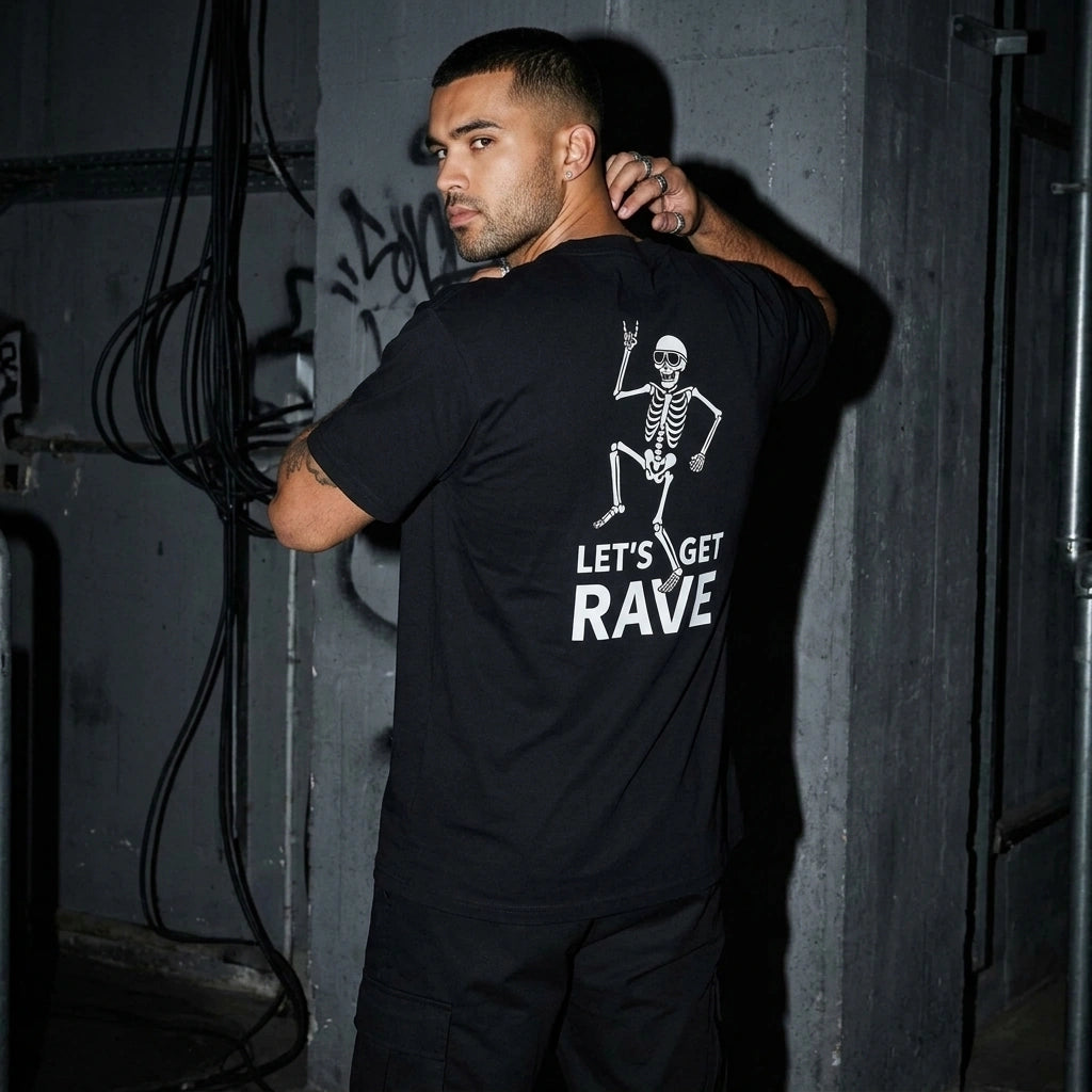 Let’s Get Rave T-Shirt - Frontansicht | Techno Essentials