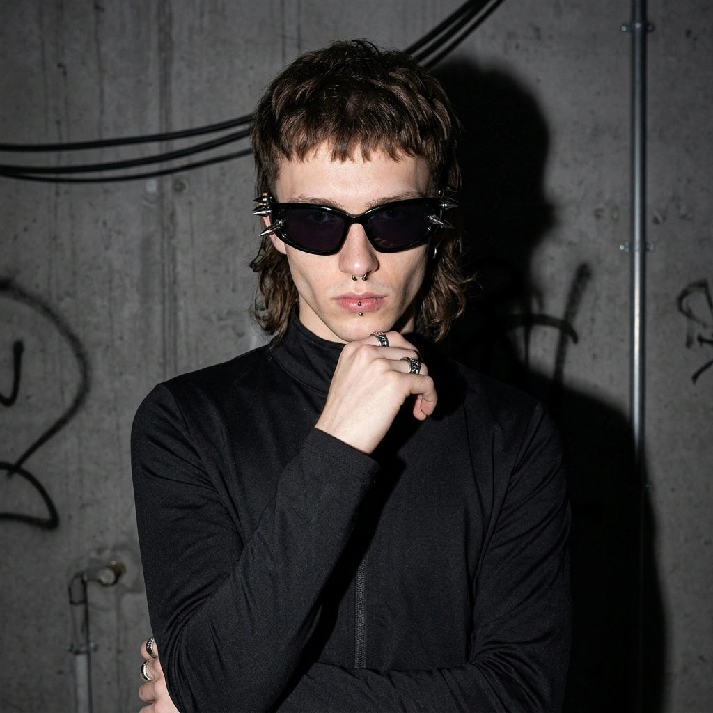 Spiked Techno Brille - Rückansicht | Techno Essentials