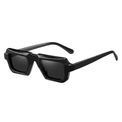 Edge Frame Rave Shades – Schwarze Geometric Techno Brille