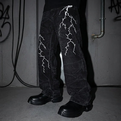 Electric Storm Hose, seitlich, Techno Rave Style, Clubwear, Graffiti
