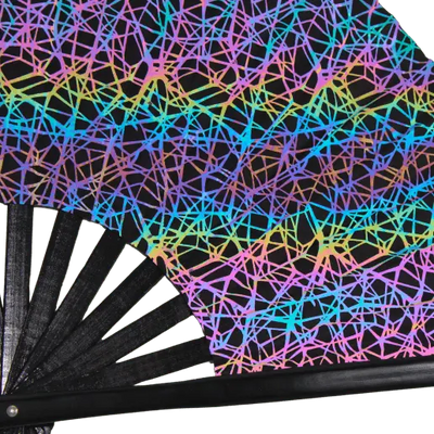 Neon Twilight - Reflektiver XXL Rave-Fächer