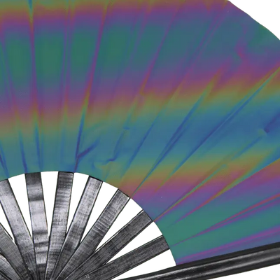 Rainbow Fusion - Reflektiver XXL Rave-Fächer für Festivals & Techno-Partys