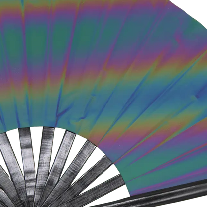 Rainbow Fusion - Reflektiver XXL Rave-Fächer für Festivals & Techno-Partys
