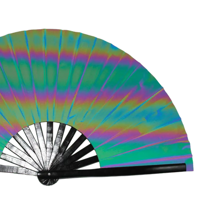 Rainbow Fusion - Reflektiver XXL Rave-Fächer für Festivals & Techno-Partys