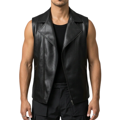 Midnight Rebel Weste aus veganem Leder