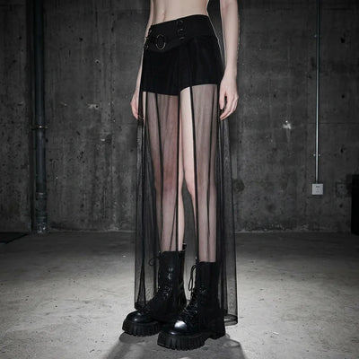 Dusk Mesh Rock seitlich, schwarzes Design, Rave-Mode, Model in Club-Umgebung