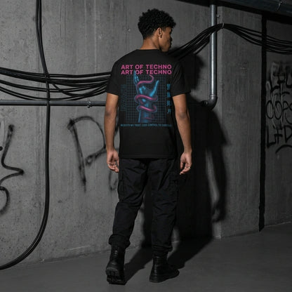 Art of Techno – Unisex Heavy Cotton Rave T-Shirt - Rückansicht | Techno Essentials