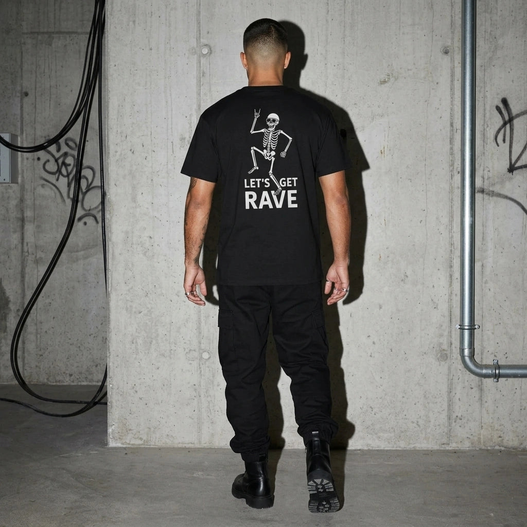 Let’s Get Rave T-Shirt - Rückansicht | Techno Essentials