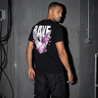 Rave Angel Heavy Cotton T-Shirt - Ganzkörper-Aufnahme | Techno Essentials