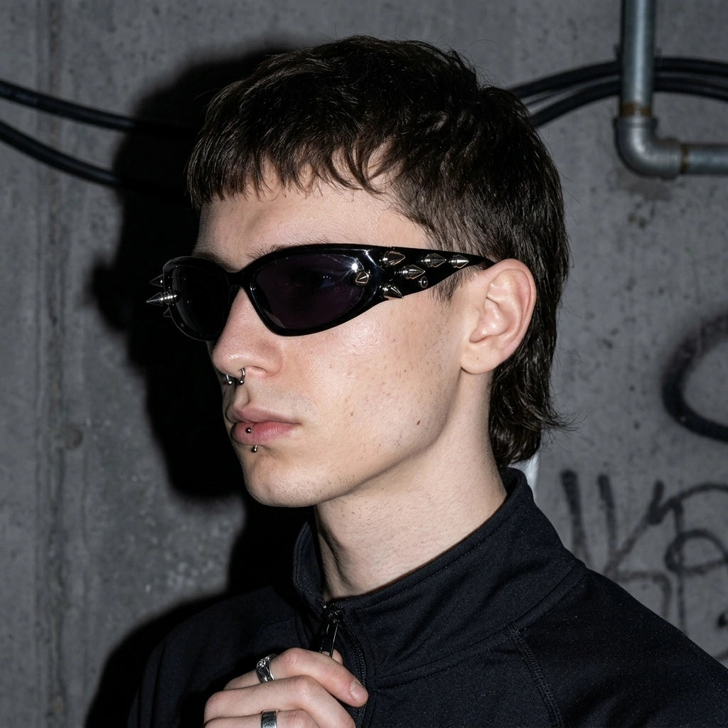 Spiked Techno Brille - Ganzkörper-Aufnahme | Techno Essentials