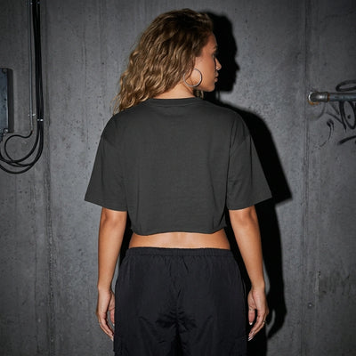 Techno Vibe Oversize Crop Top - Rückansicht | Techno Essentials
